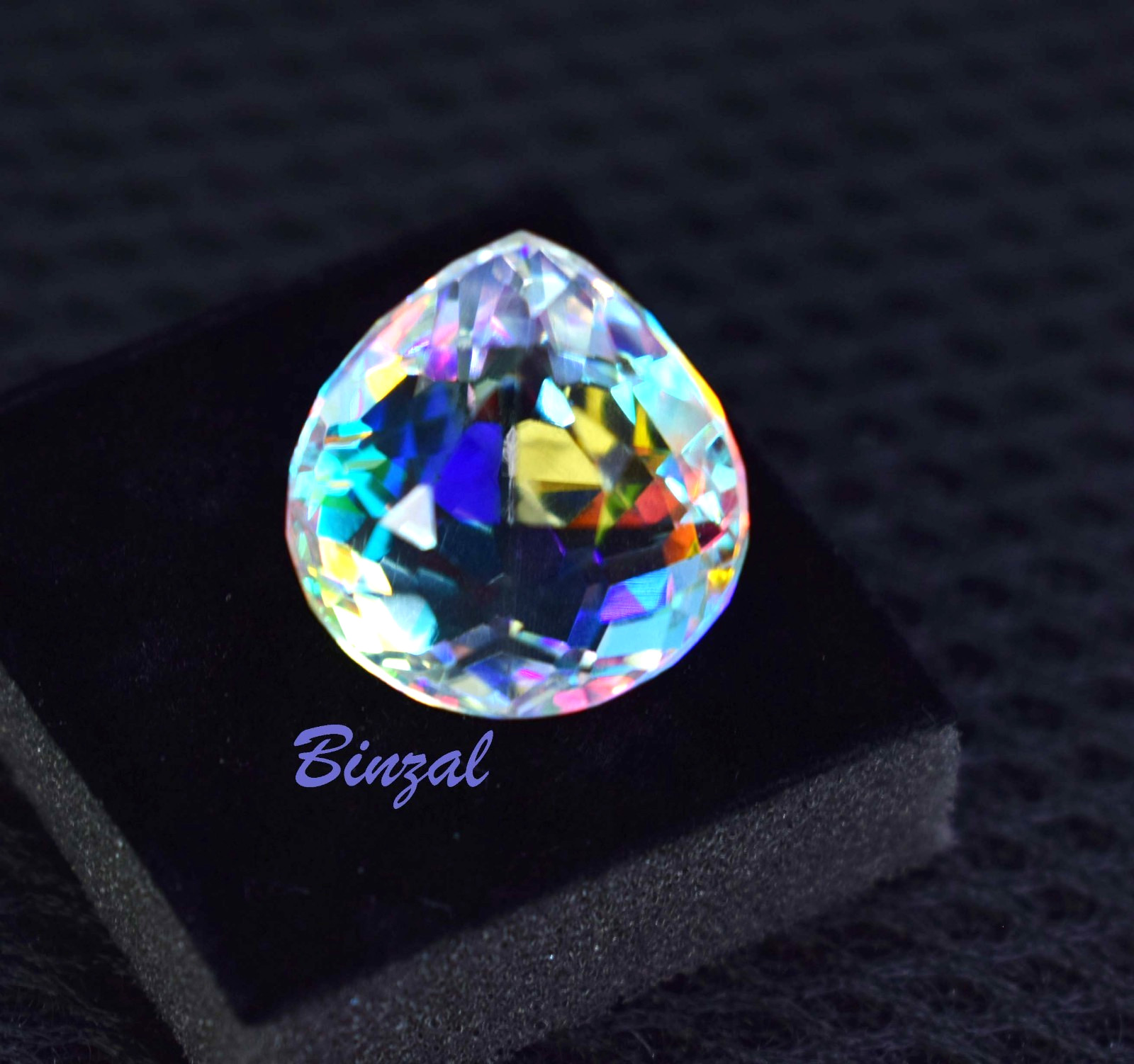 38-40 Carat Mystic Topaz Short Pear Cut Iridescent Rainbow Loose Gemstone