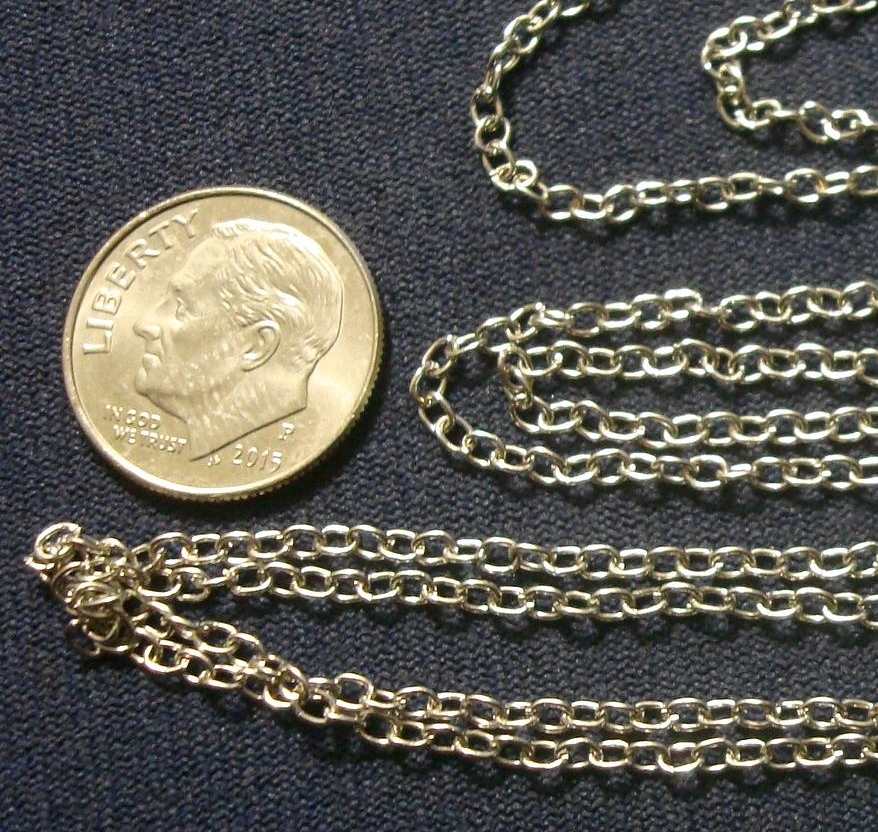 3 ft 3x2mm White gold plated cable open link jewelry necklace chain PCH010