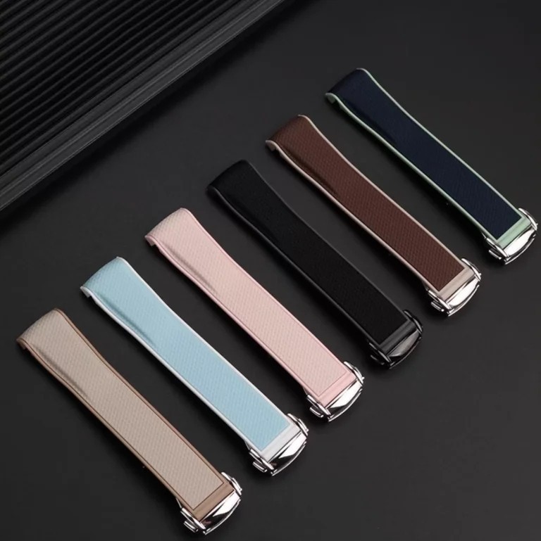 Curved End 20mm Silicone Strap for MoonSwatch Omega Swatch Watch Band Waterproof