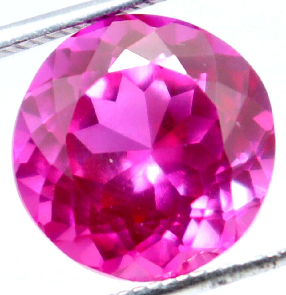34 Ct Certified Natural Pink Sapphire Round Cut Loose Gemstone