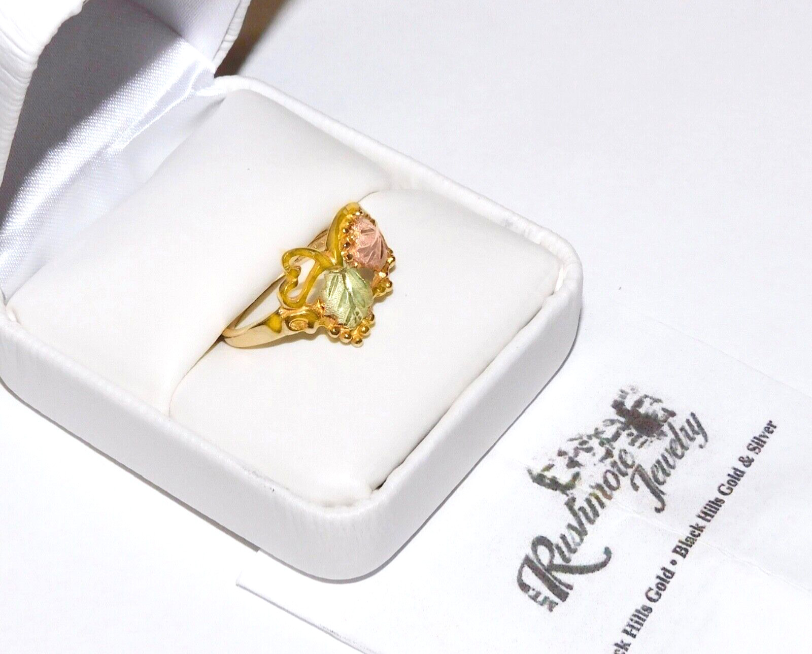 Black Hills Gold 10k Heart Accent Diamond Cut Ring Size 8