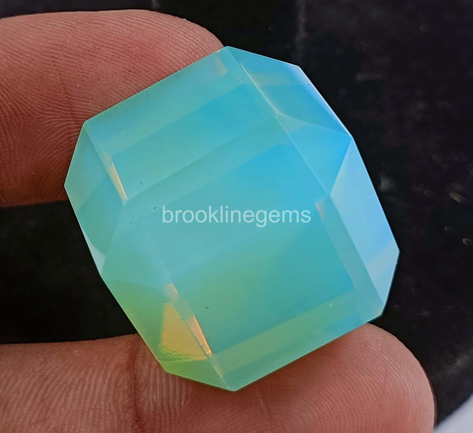 120 Ct Natural Green Opal Cube Welo Australian Certified Untreated Gemstone 4NUB