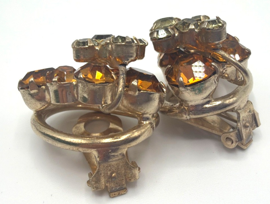 JULIANA D&E Set Bracelet w/Earrings Topaz and Citrine Rhinestones Ref#3288