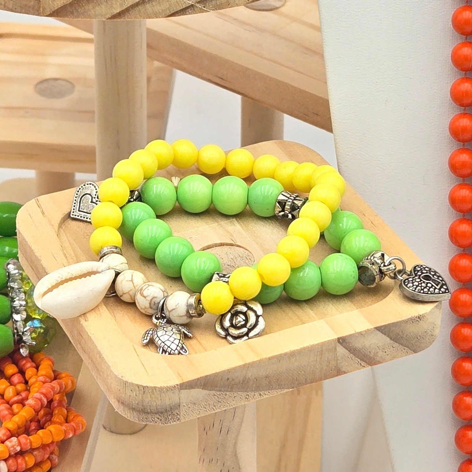 Citrus Delight Curated Jewelry Lot Bright Yellow Green Orange Set Colorful 12pc