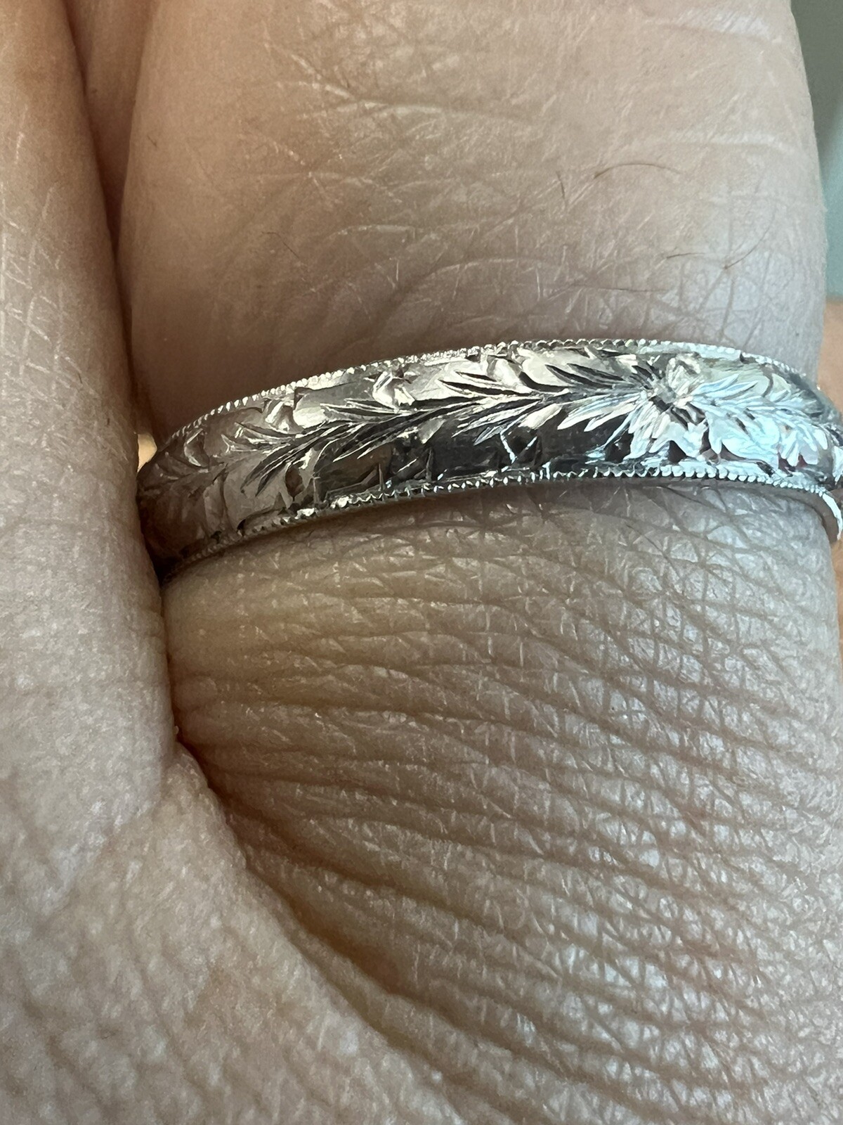 platinum art deco knife edge Double diamond contoured band ring Wedding Curved