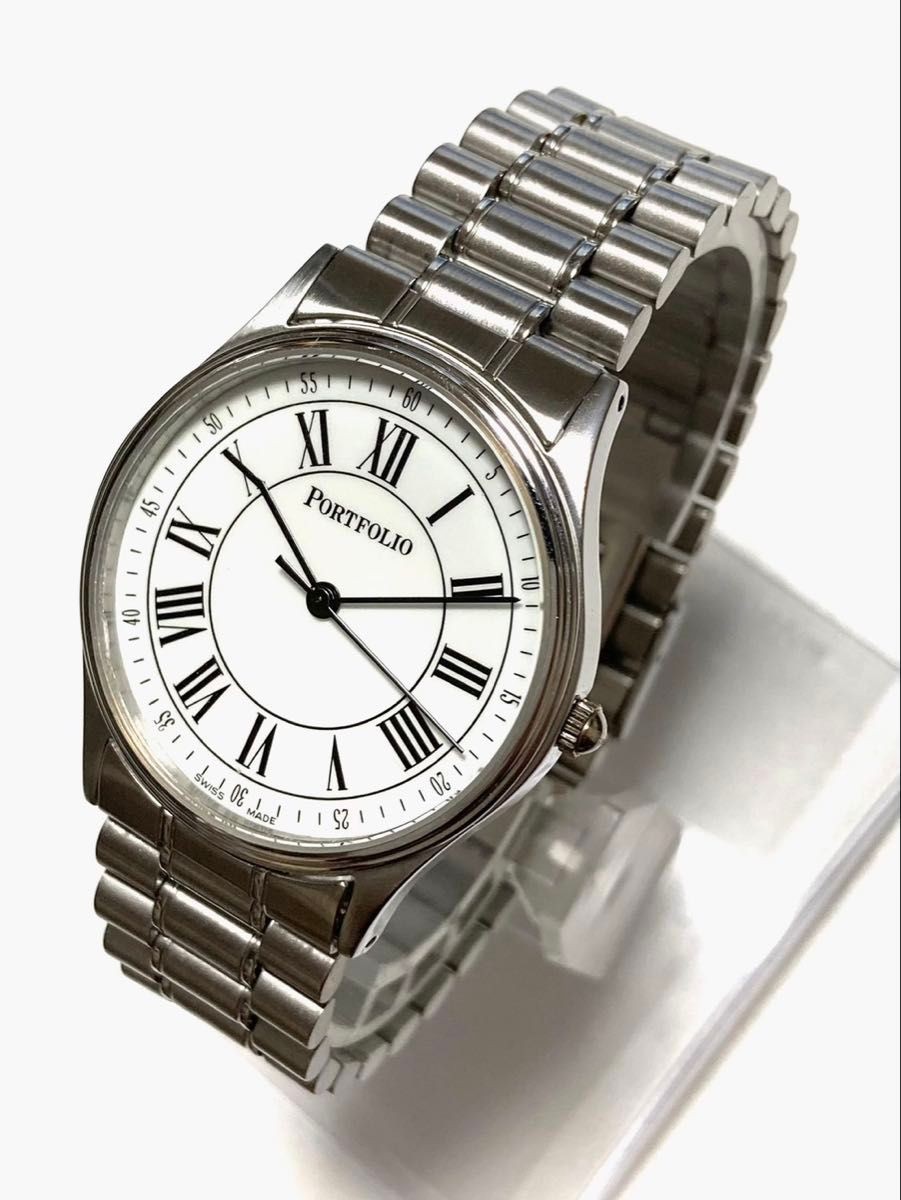 [B1P] Tiffany Portfolio Roman Index Mens Quartz Stainless Steel Watch [w9t]