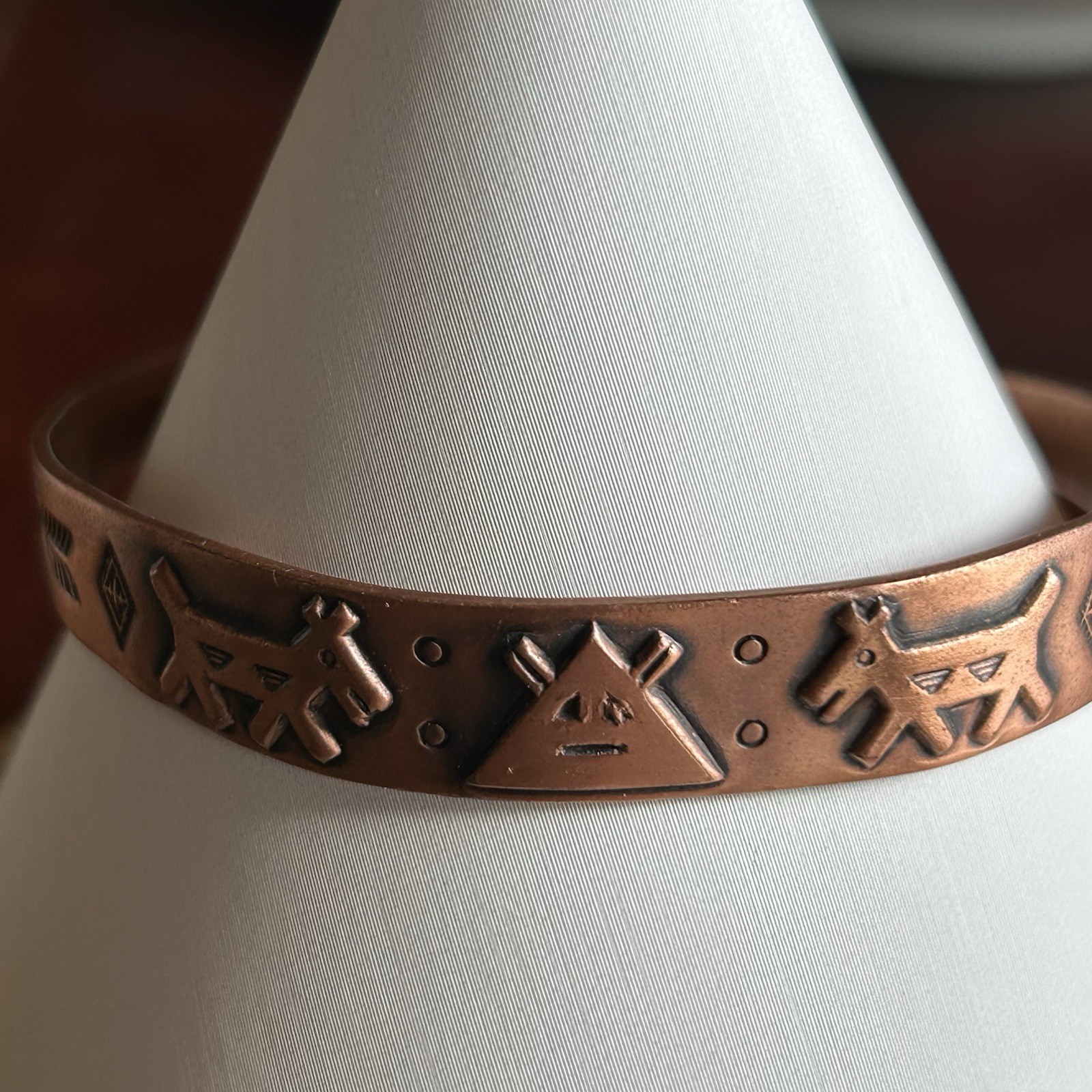 Vintage Copper Wheeler Manufacturing Co Southwest Cuff Bracelet