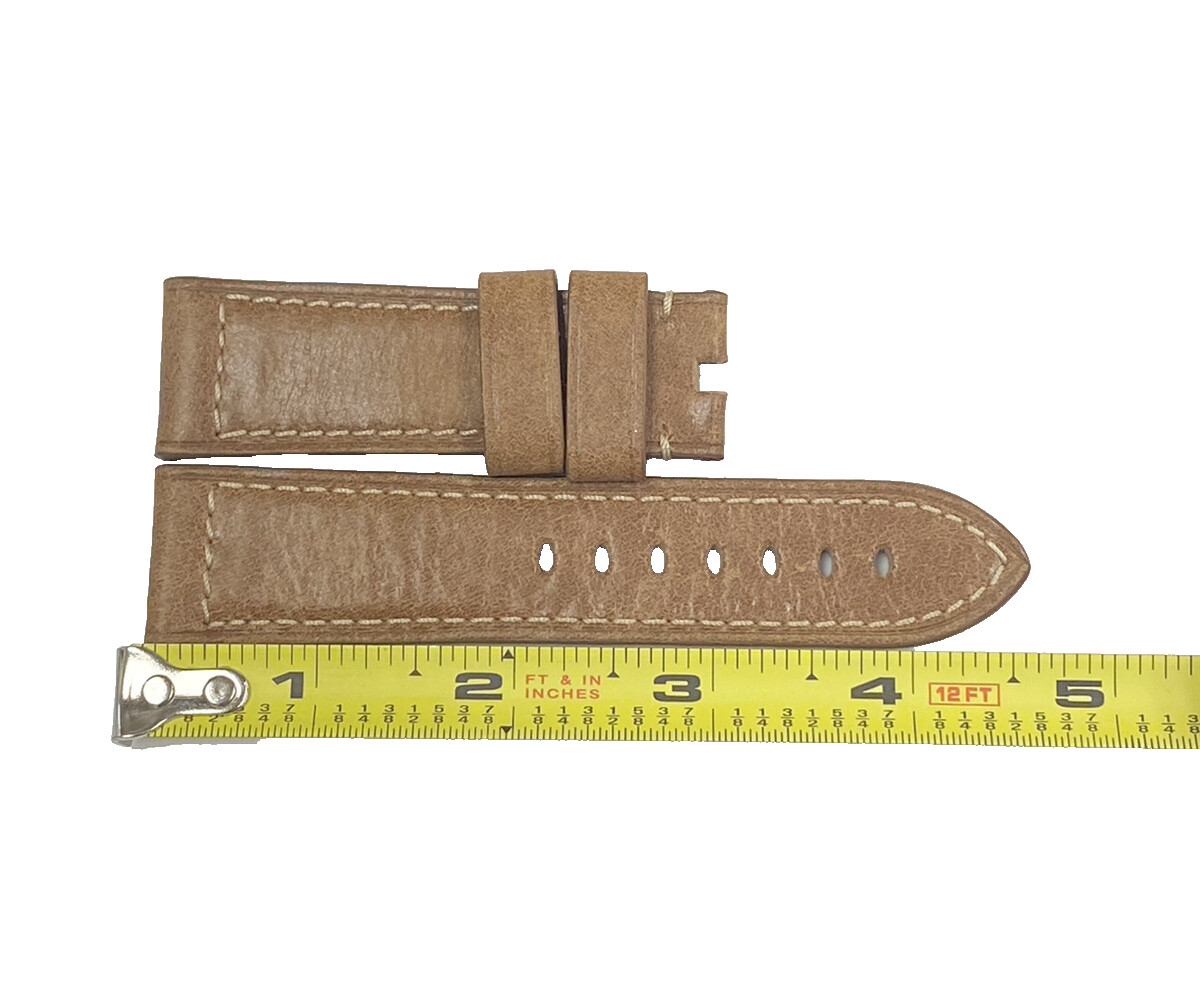 Genuine New Panerai 24mm x 22mm Light Brown Leather Regular Band Strap
