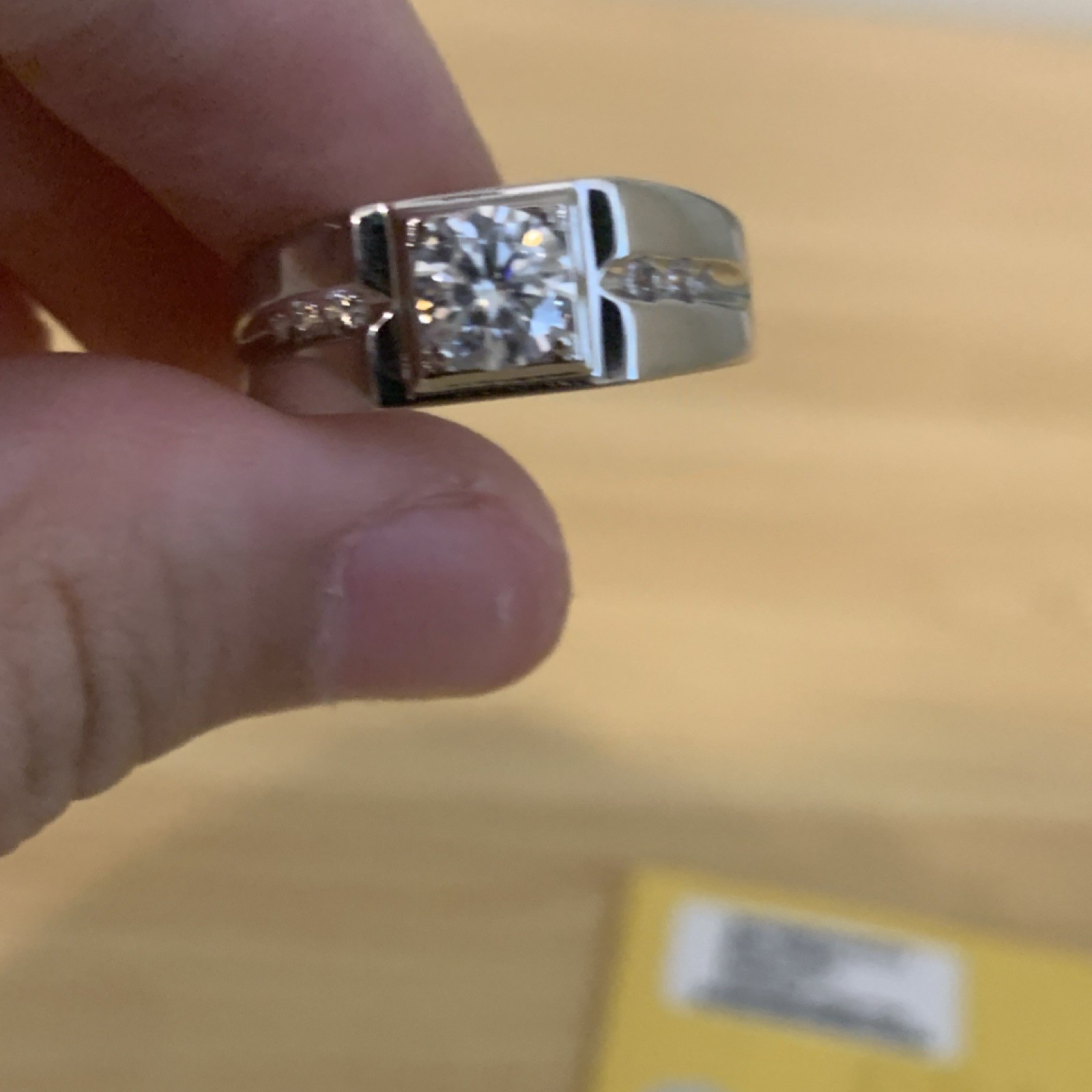 GRA 1.0ct D VVS1 Princess Moissanite White Gold Solitaire Ring 30687738 $110 low