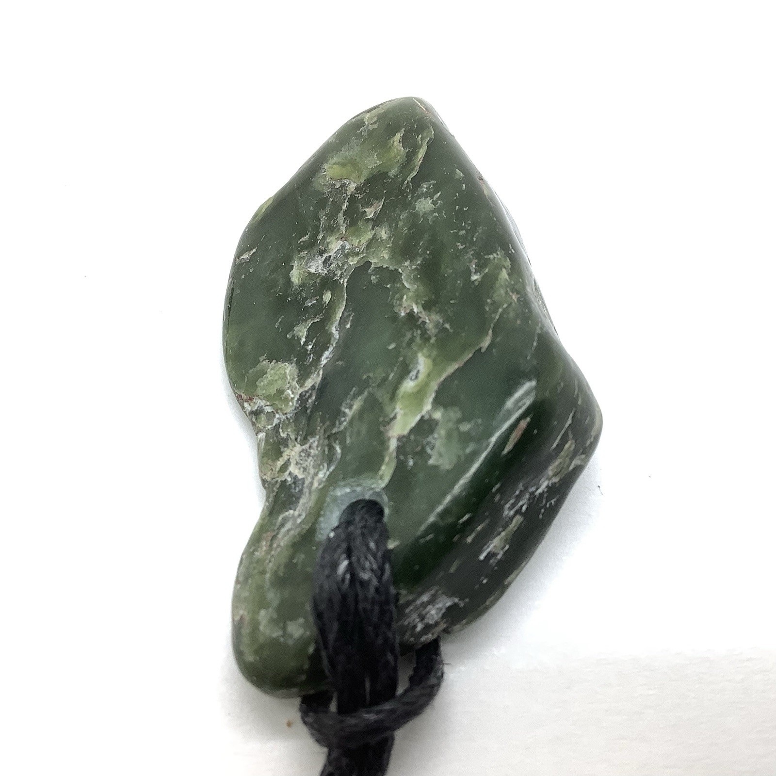 Big Sur Jade Pebble Pendant Green Ocean Polish Nephrite Jade Stone Necklace #292