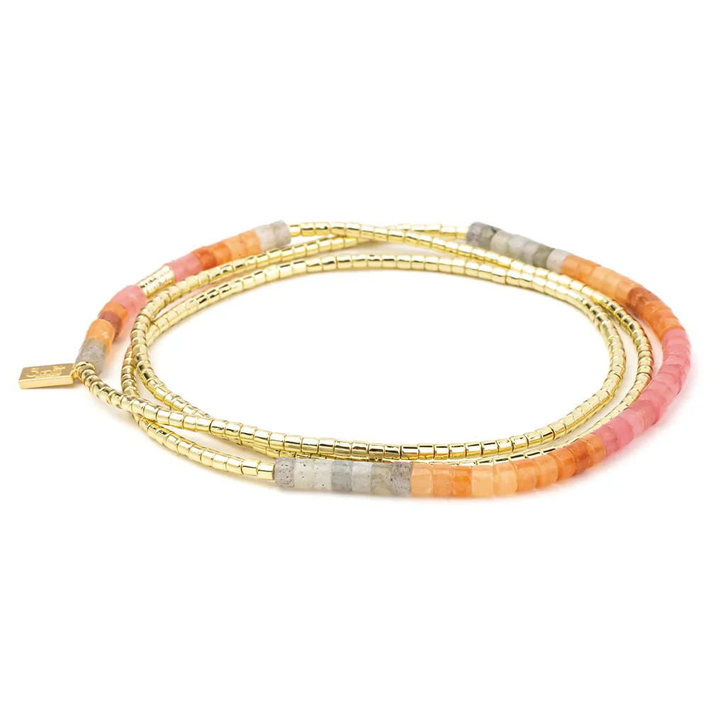 Scout Curated Wears SUNSET OMBRE Bracelet/Neck/Ankle ~Gold, Labradorite Jade