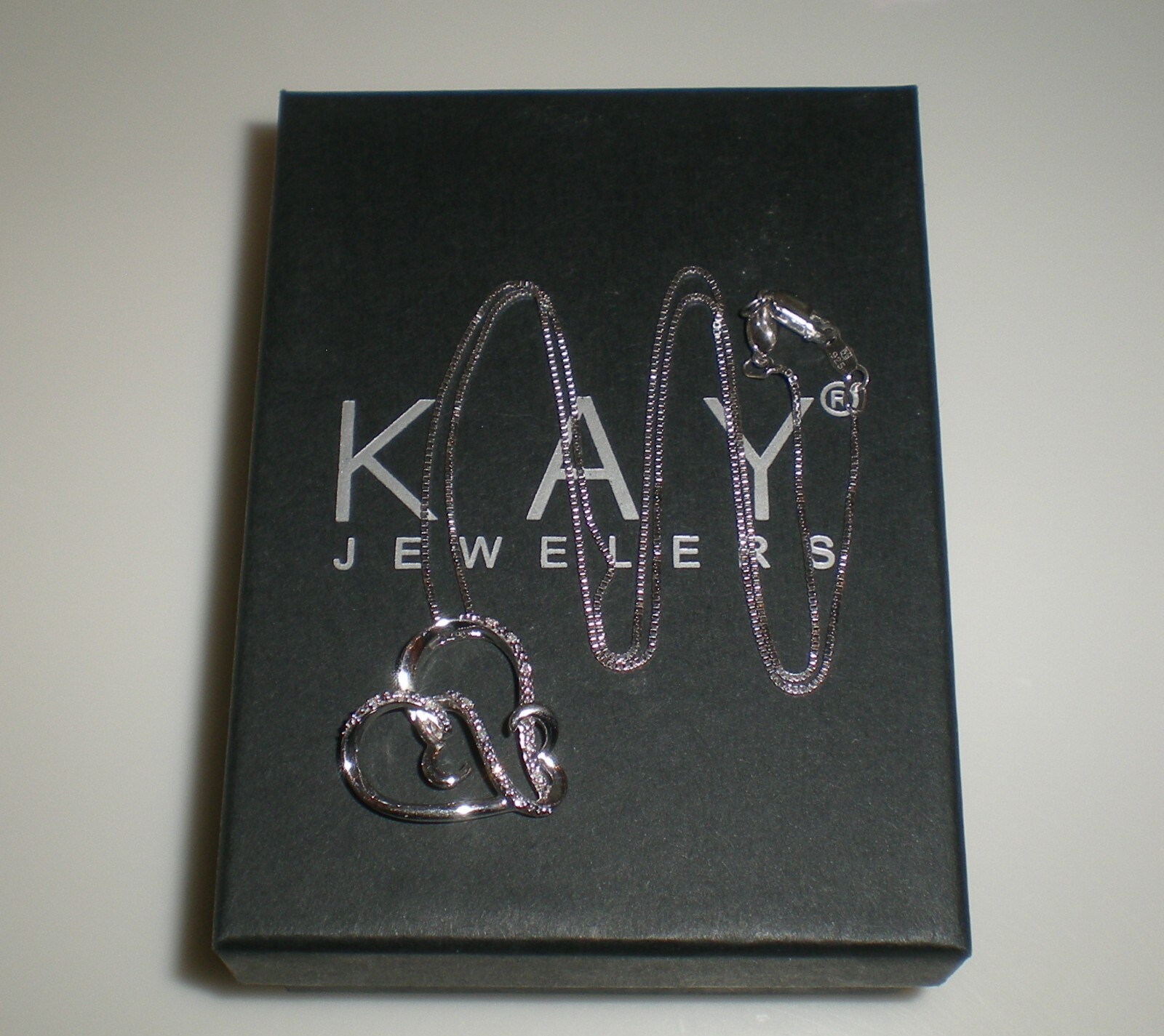 Jane Seymour Open Hearts SS Heart-Shape Diamond Accent Necklace 💎 KAY Jewelers