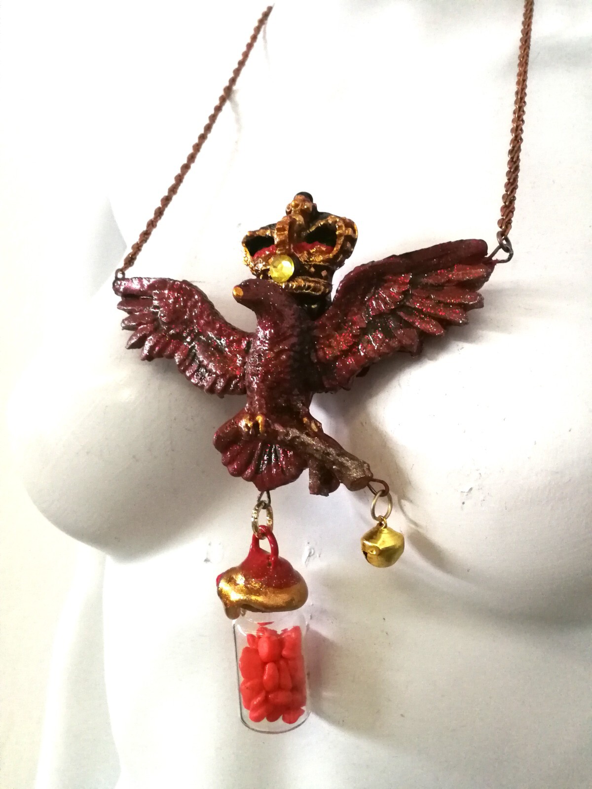 magic talisman golden eagle necklace pendant amulet powerful symbol royal crown