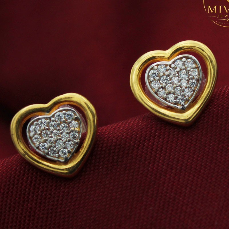 22K Gold Drop Round Threader Earrings | Elegant Gold Dangle Earrings