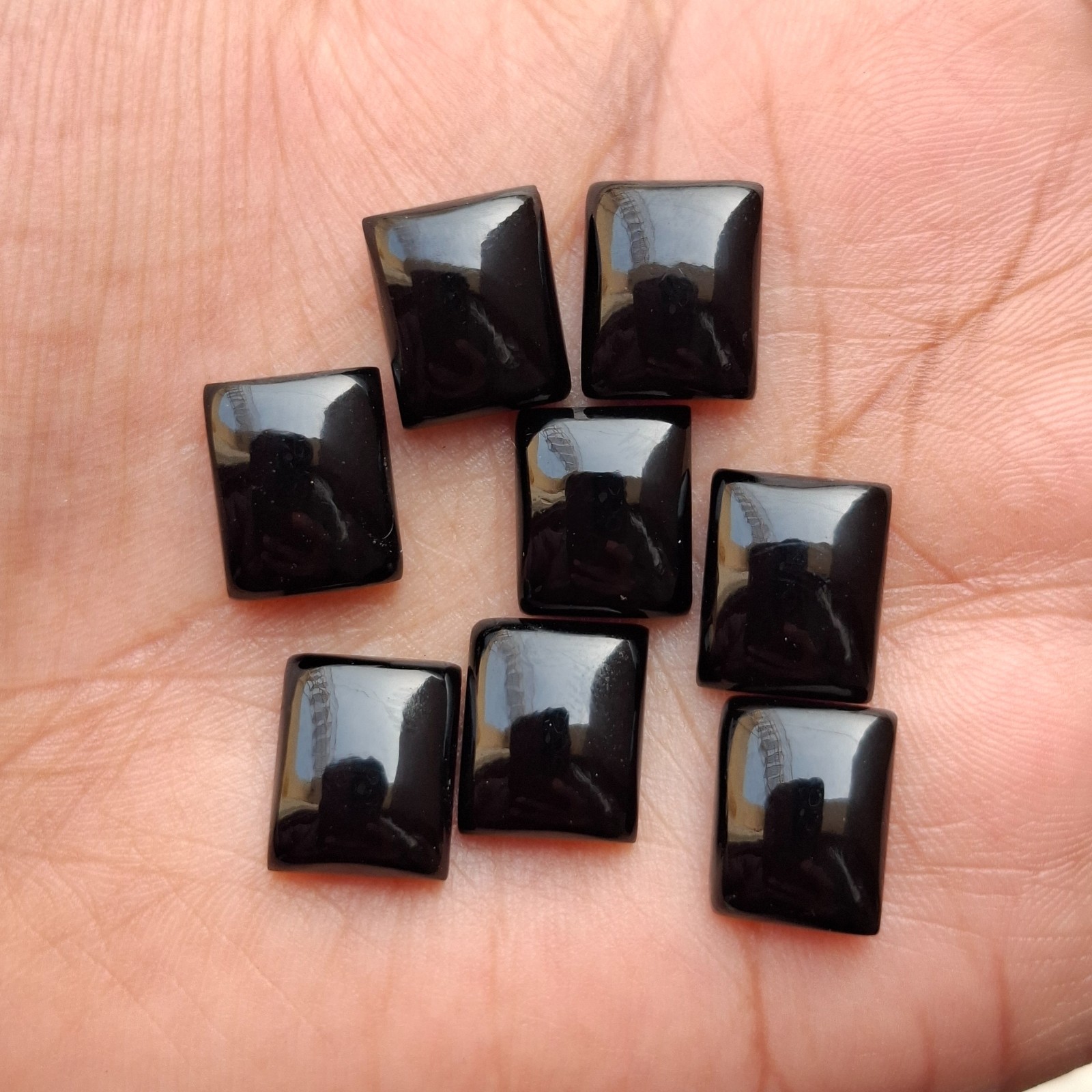 Natural Black Onyx Rectangle Cabochon 6x8mm to 20x25mm Loose Gemstone