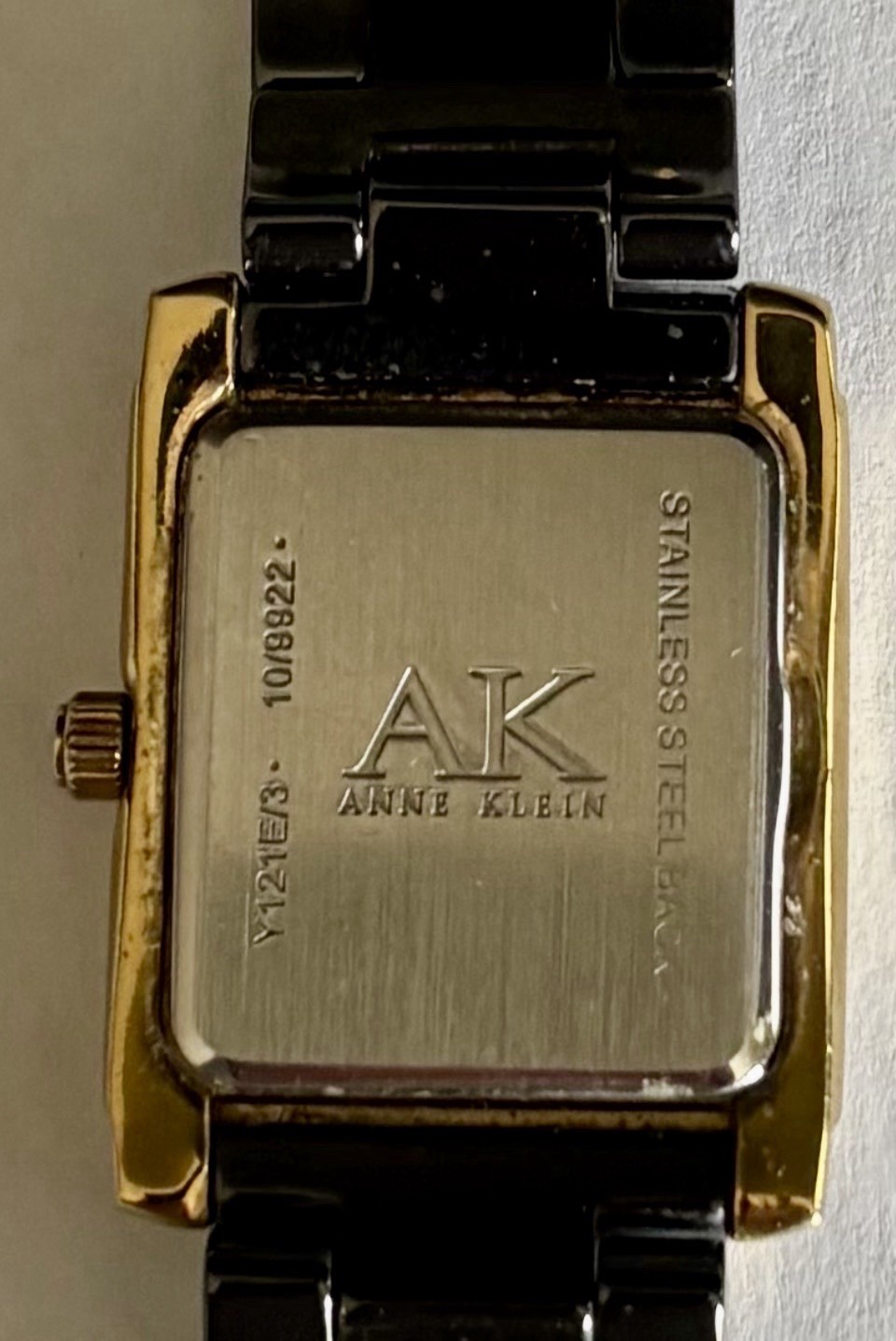 Anne Klein Women’s Watch Y121E 10/9922 Gold Bezel Black face & band