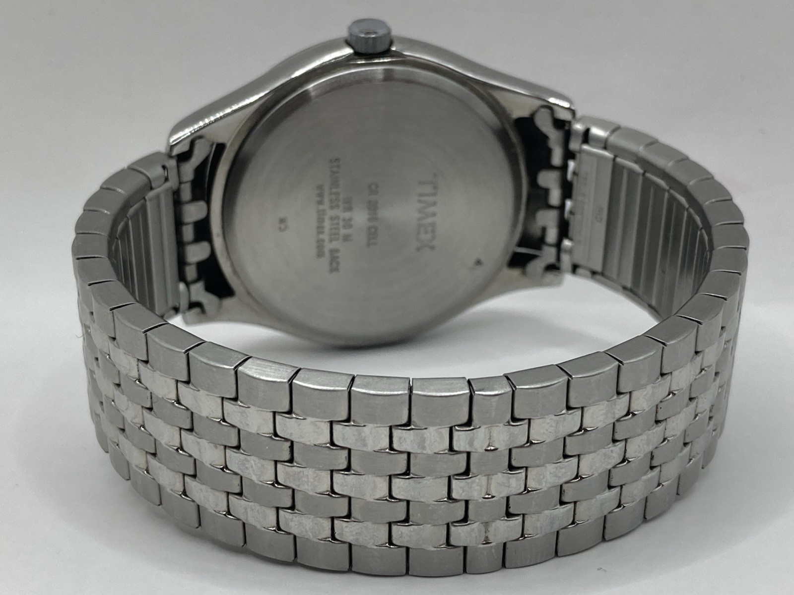 Timex Men’s T2N848 Indiglo Dress Watch Charcoal Gray Brick Dial Date 39mm Silver