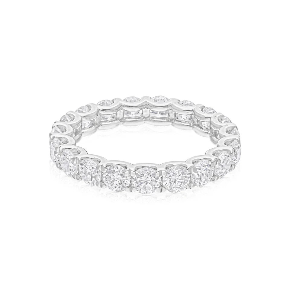 2.43 Ct Round Natural Diamond Bridal Eternity Wedding Band 950 Platinum 6 7 8 9