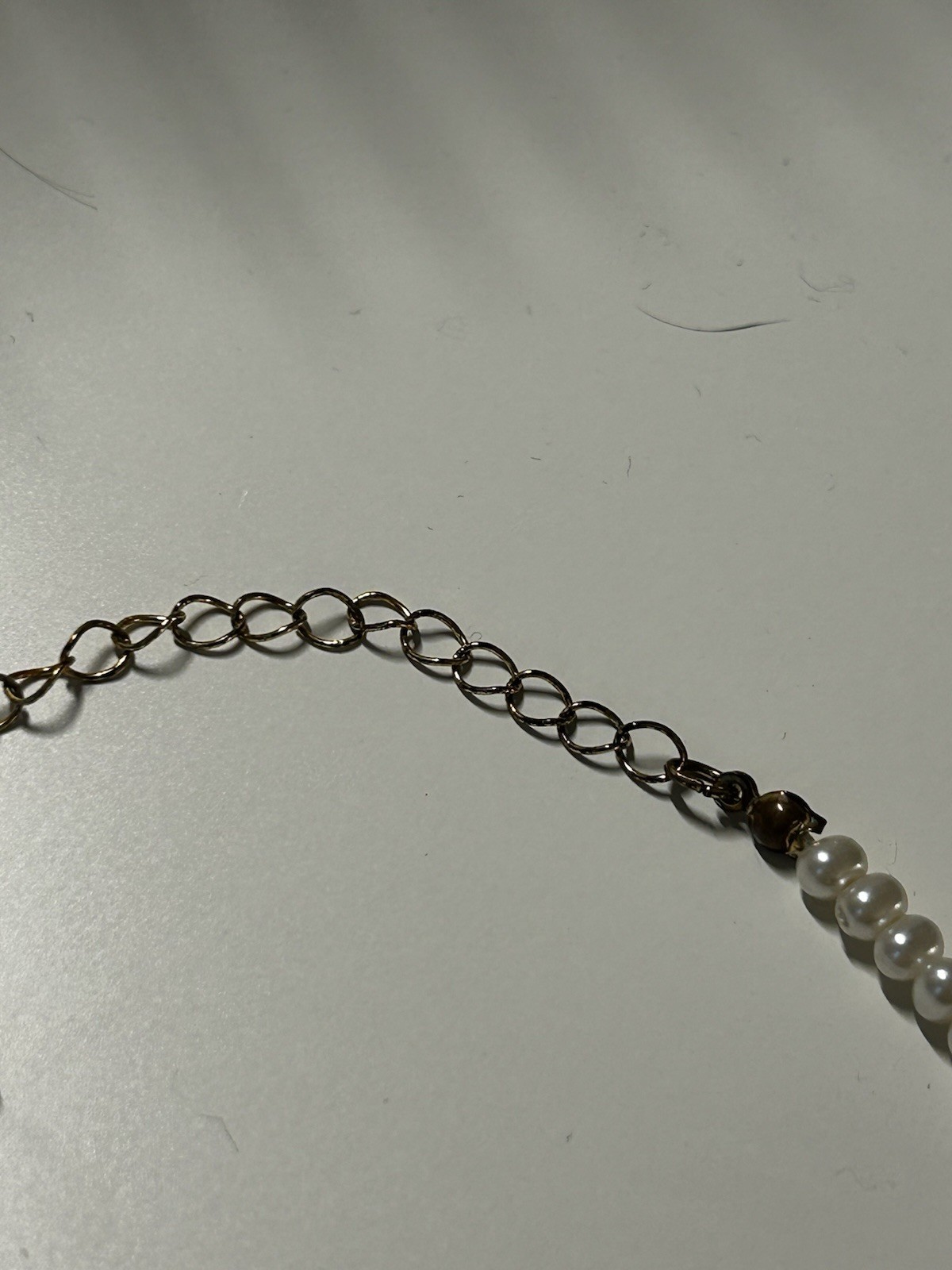 Classic Faux Pearl Beaded Necklace Gold Tone Adjustable Choker Bridal Elegant