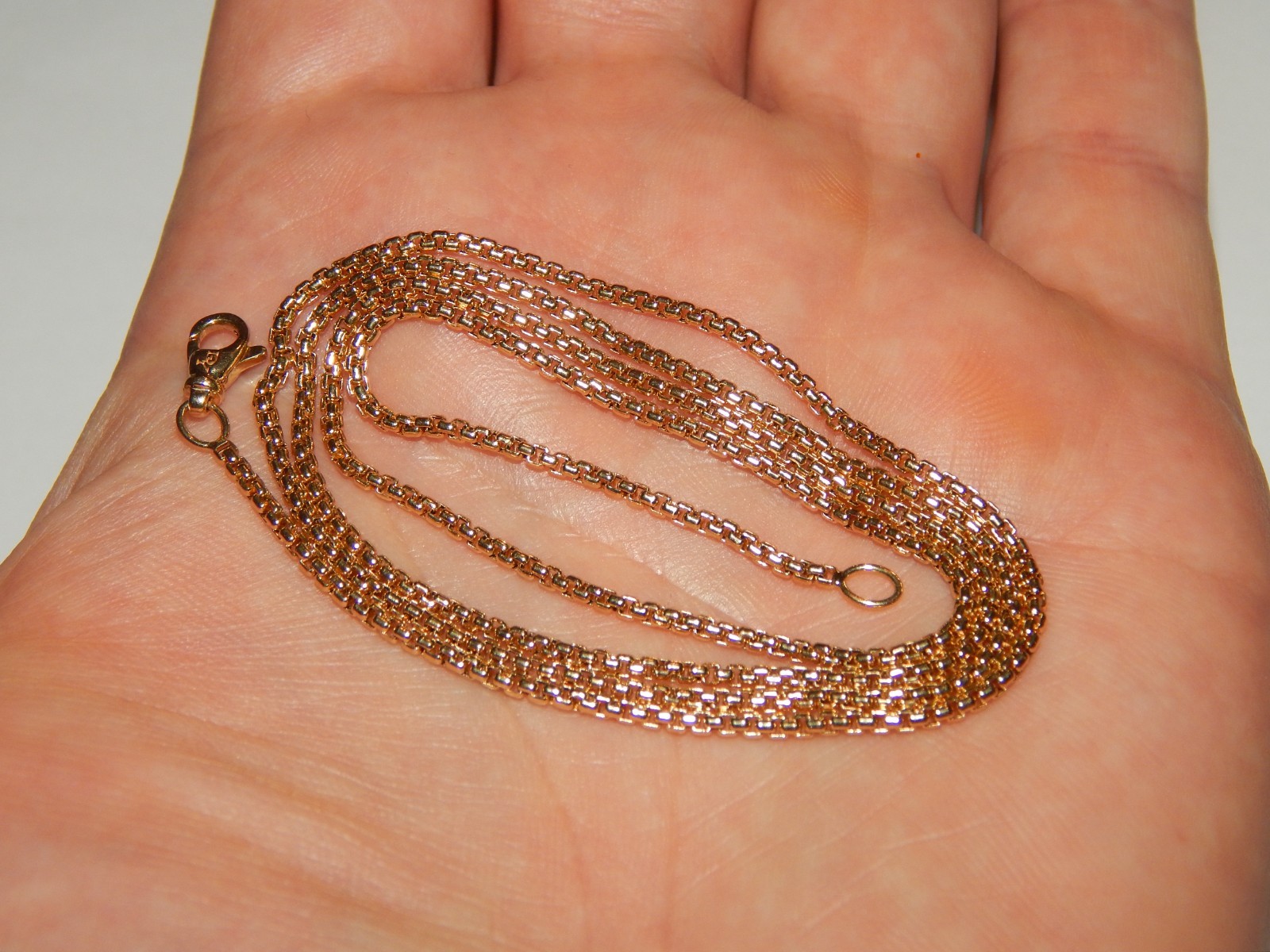 18K YELLOW GOLD DAVID YURMAN 1.7 MM BOX CHAIN NECKLACE RARE 24 INCH LONG LENGTH