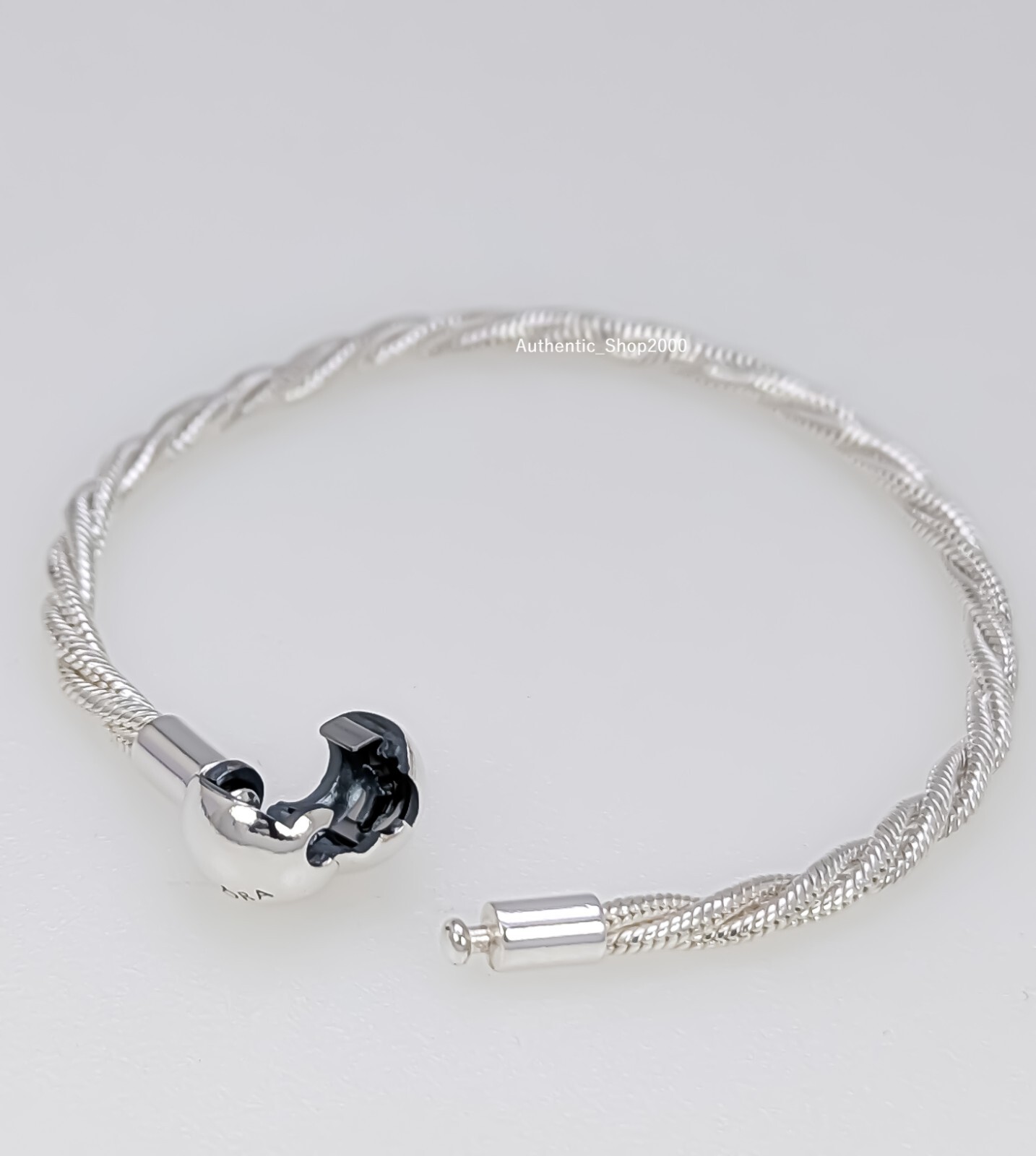 NEW 100% Genuine 925 Round PANDORA Clasp Twisted Snake Chain Bracelet 593757C00