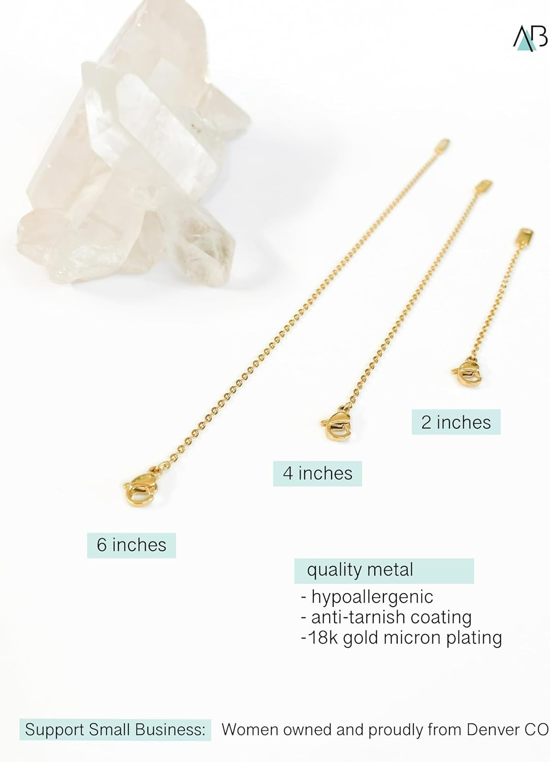 18k Gold Plated Necklace Extenders Delicate Necklace Extender Chain Set for W…