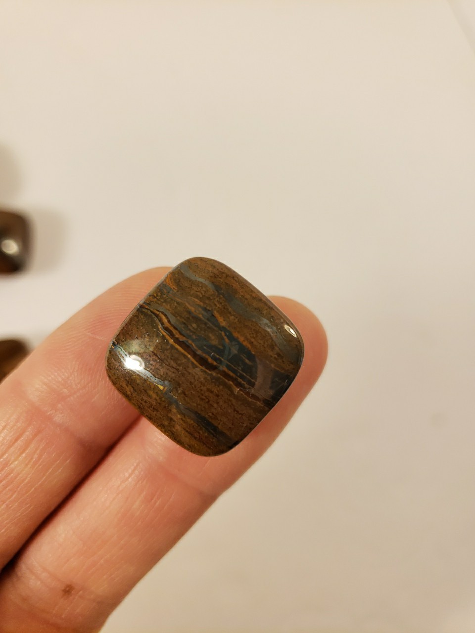 5 Stone Beads Golden Brown Square Tiger Iron Gemstone Jewelry Making 2-hole