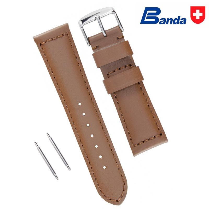 Banda Premium Grade Smooth Waterproof Leather Watch Bands (Sizes 18 – 28mm)