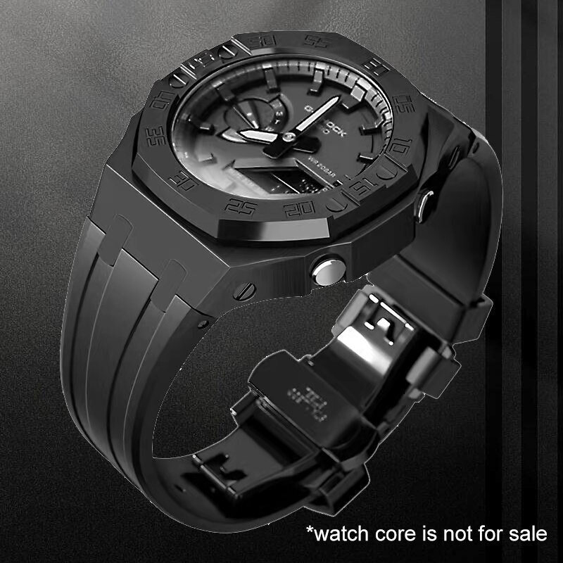 Steel Dial Bezel Mod Kit Case Band for G-Shock GA-2100 GA2110 Metal Rubber Strap