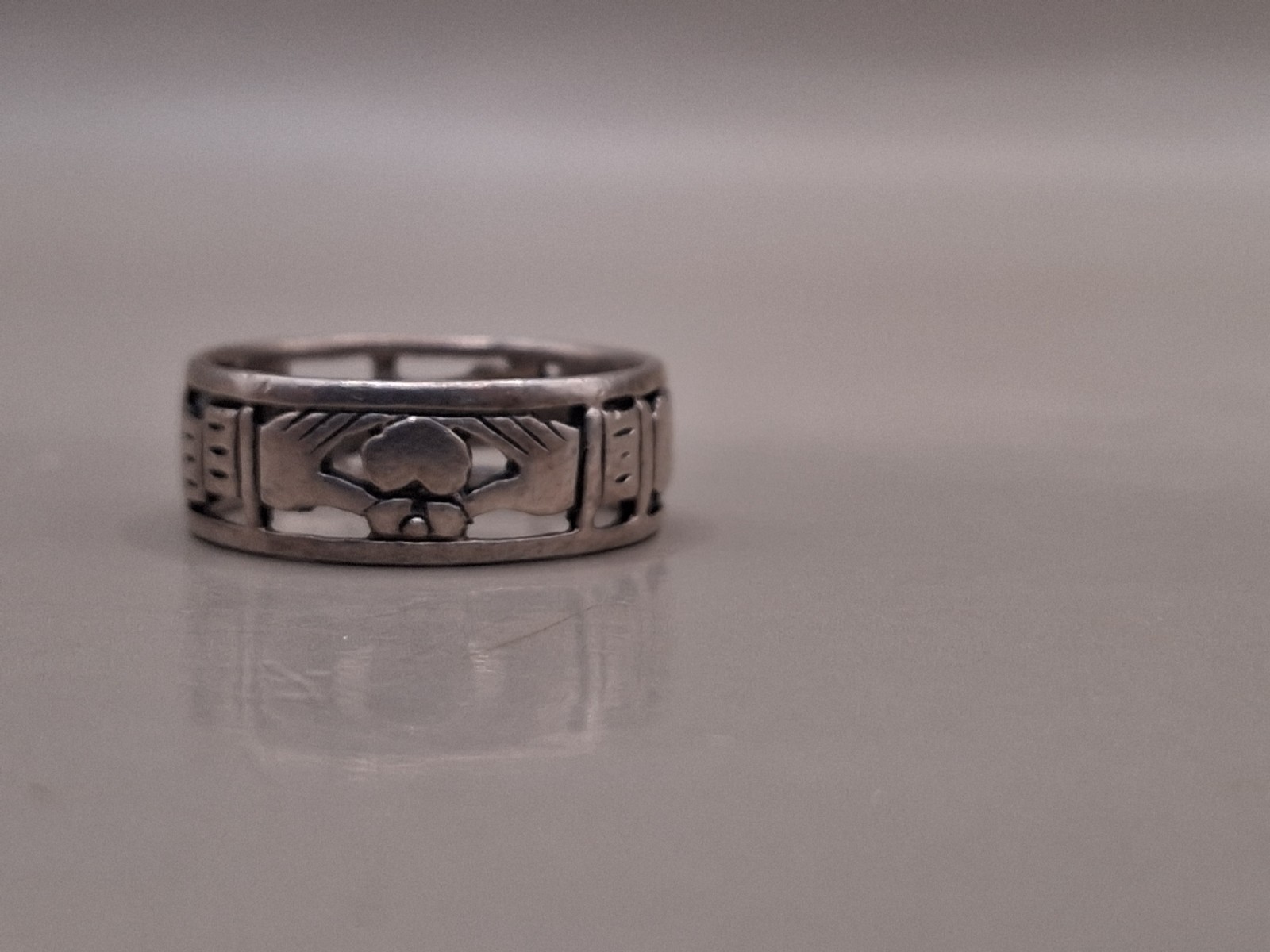 Peter Stone Claddagh Ring Sterling Silver Size 5.5