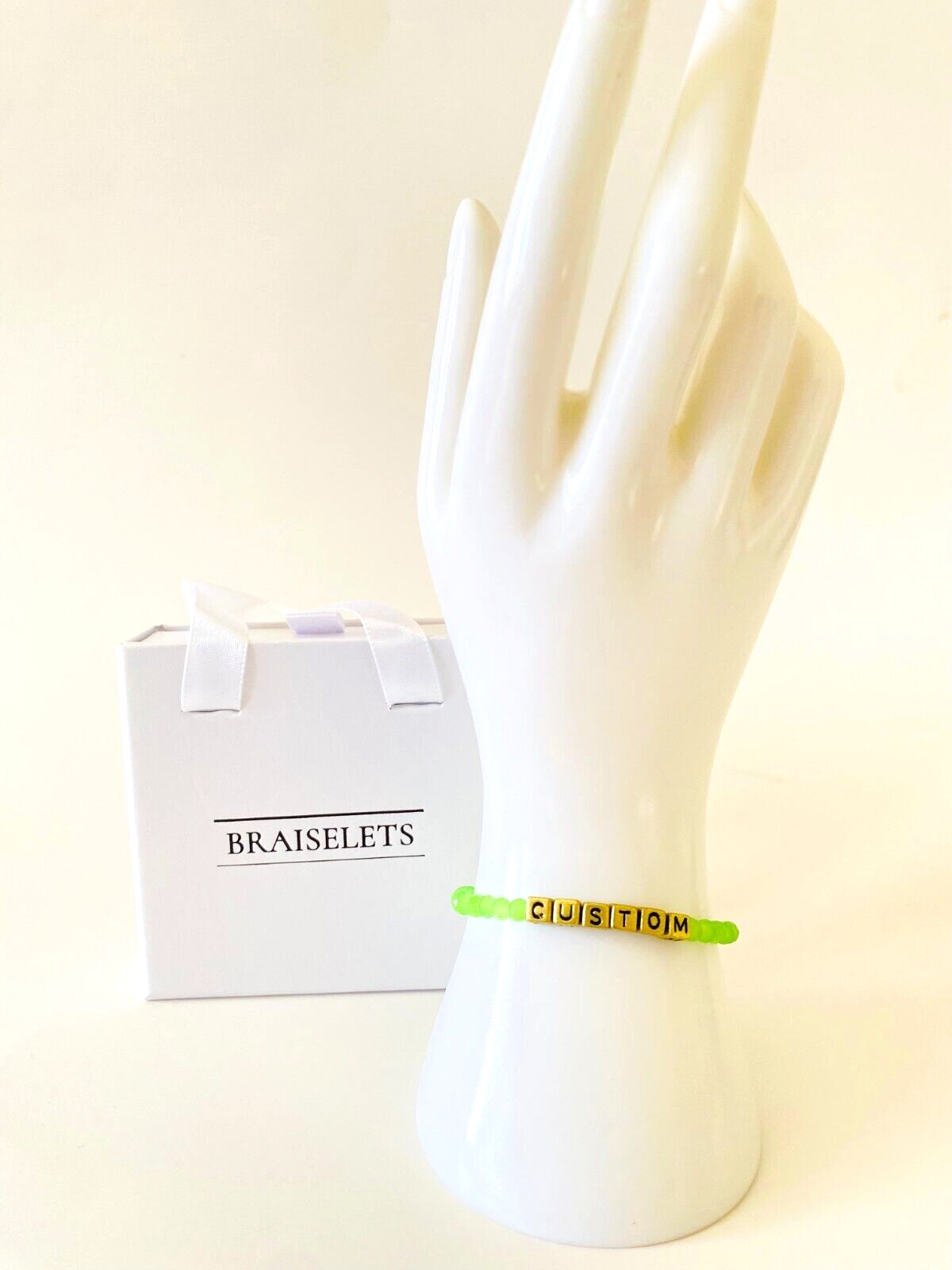 Neon Green Custom Name Team Bracelet Party Favor Personalized Gift For Kid Women