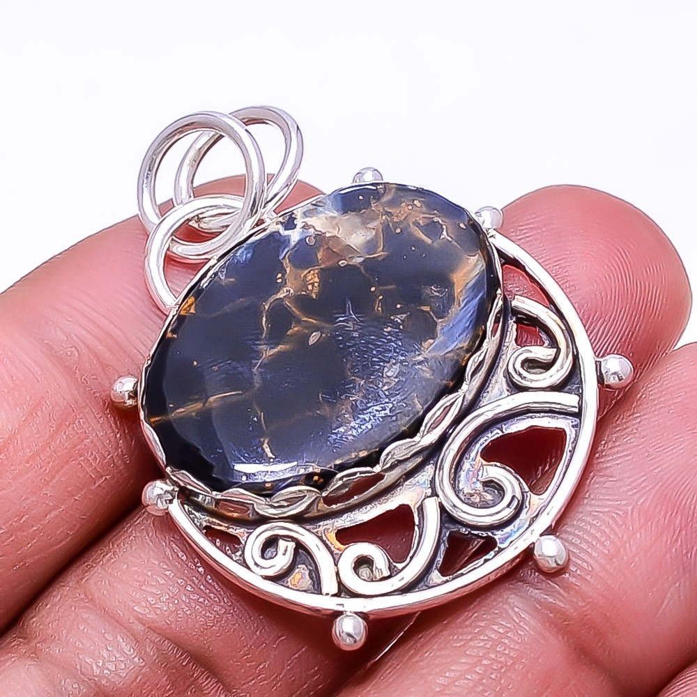 Pietersite – Namibea 925 Sterling Silver Pendant 1.64″ P4, Christmas Gift