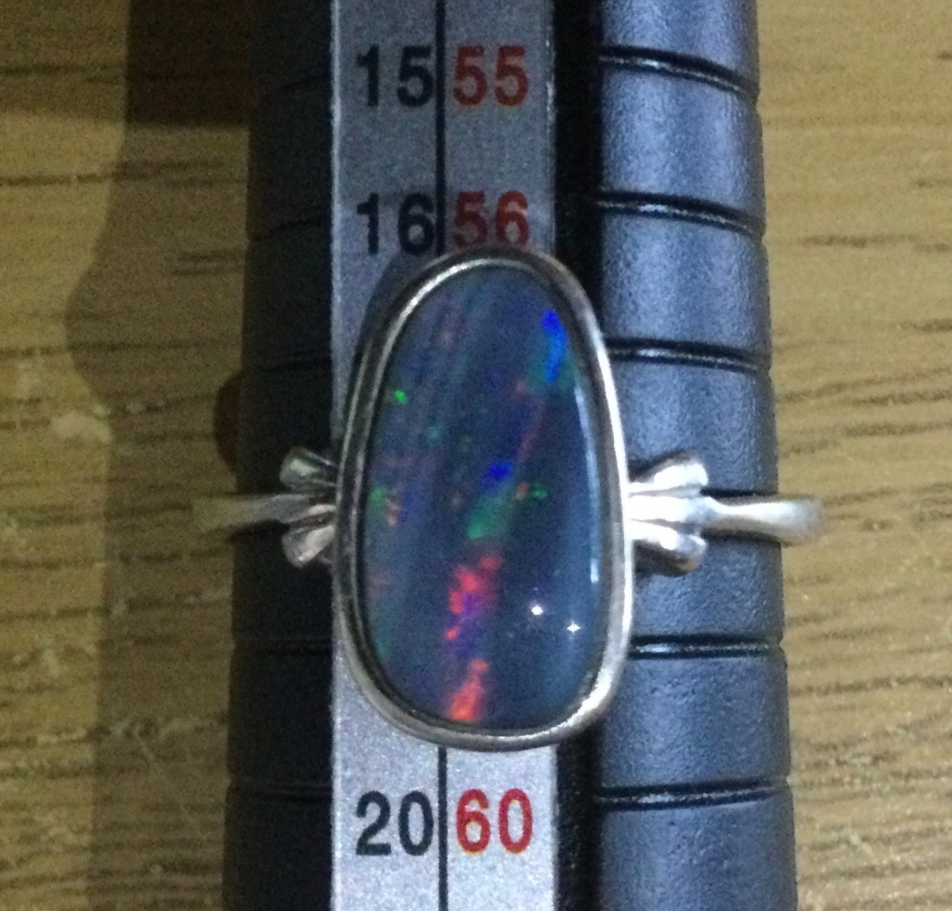 Beautiful Australian Opal Ring In Solid 925 Sterling Silver – Size US 8.25