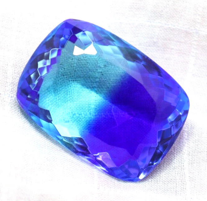 124 Ct Lab-Created Tourmaline Multicolor Cushion Cut Certified Loose Gemstone