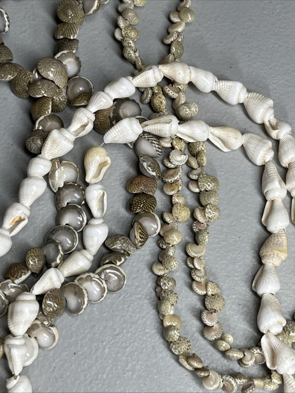 Vintage Hawaiian Tropical Shell Necklace Lot Seashell Lei Beach Boho 3 Piece