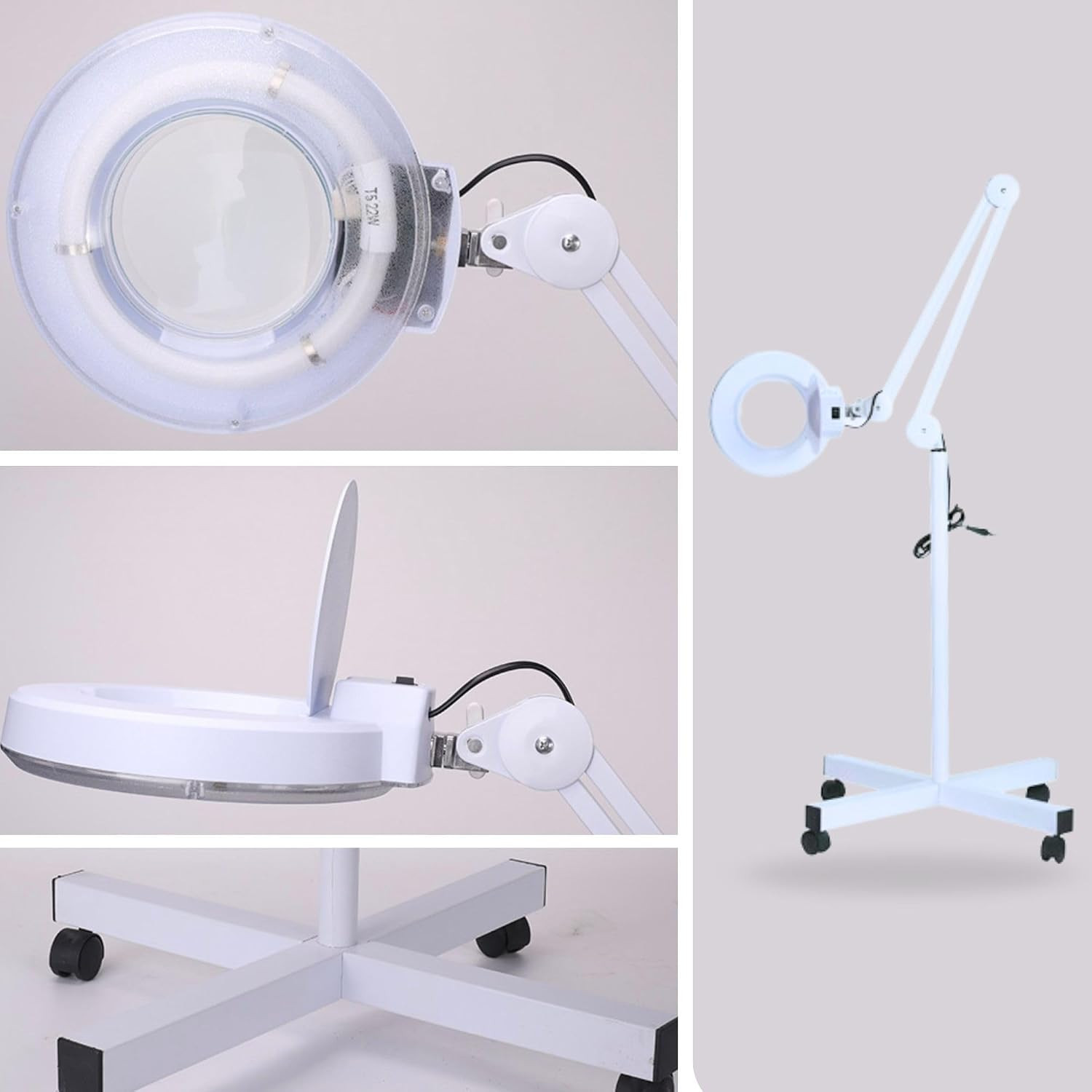 Magnifying Glass with Light and Stand, 10X Lighted Magnifying Glass Floor Stand