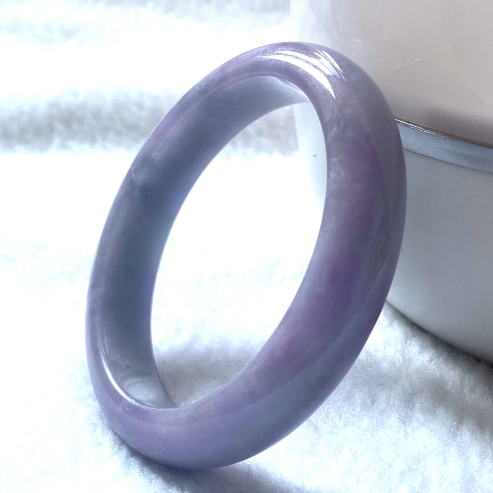 Certified Grade A Lavender 55-56mm Natural Burma Jade jadeite Bangle Bracelet