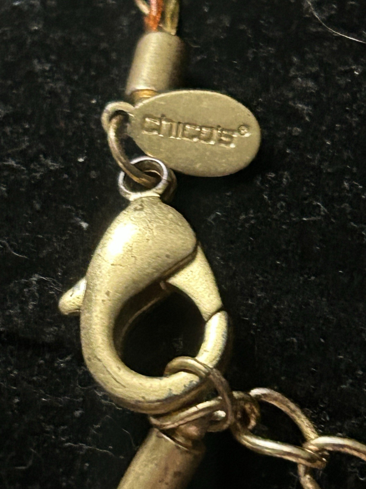 Chico’s Gold Tone Multi-Chain Round Charm Pendant Necklace Signed Lobster Clasp