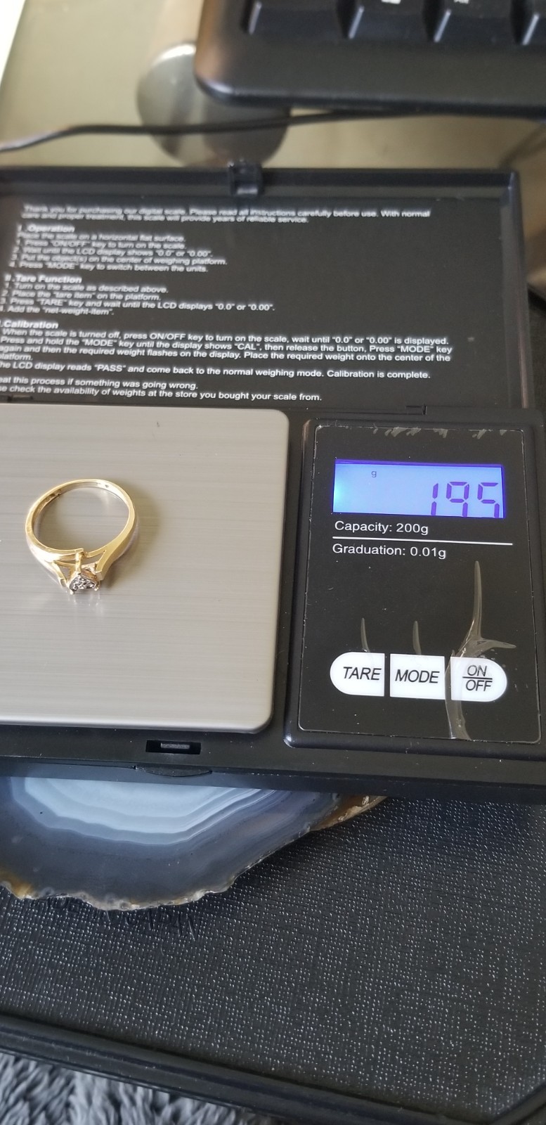 10K Solid Yellow Gold Diamond Heart Ring Size 7 1.95g