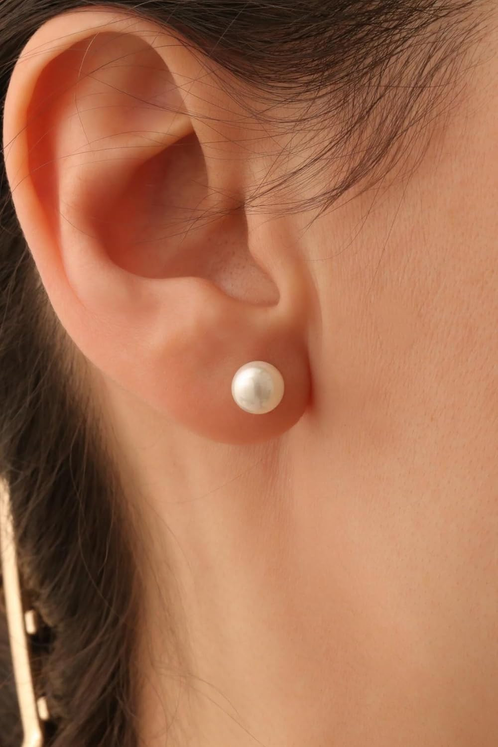 JINERA 5 Pairs Stud Earrings for Women 14K Plated Gold/Silver Pearl Ball Small S