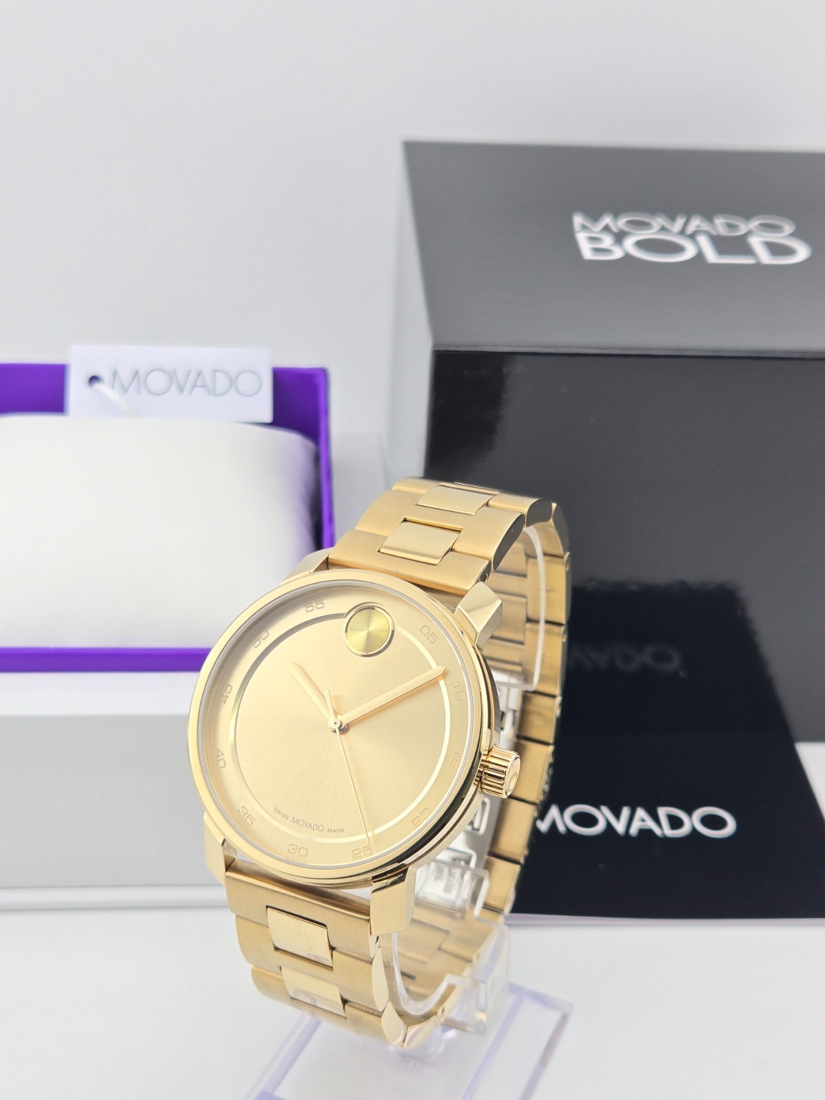 Movado Bold Access Men’s Gold Tone Dial Bracelet Watch – 3600912 ($795 MSRP)