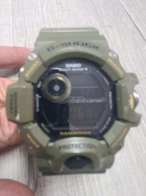 Casio G-shock Master of G Rangeman Green w/Negative Digital Display: GW9400