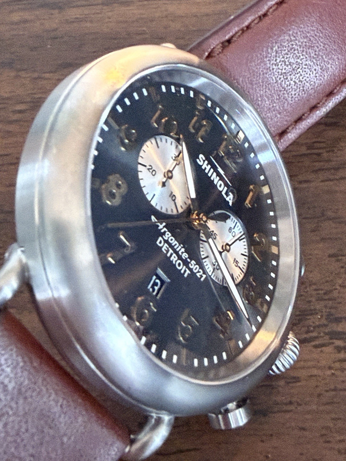 Shinola Titanium Argonite 5021 Quartz Chronograph -Box, Papers, Sleeve