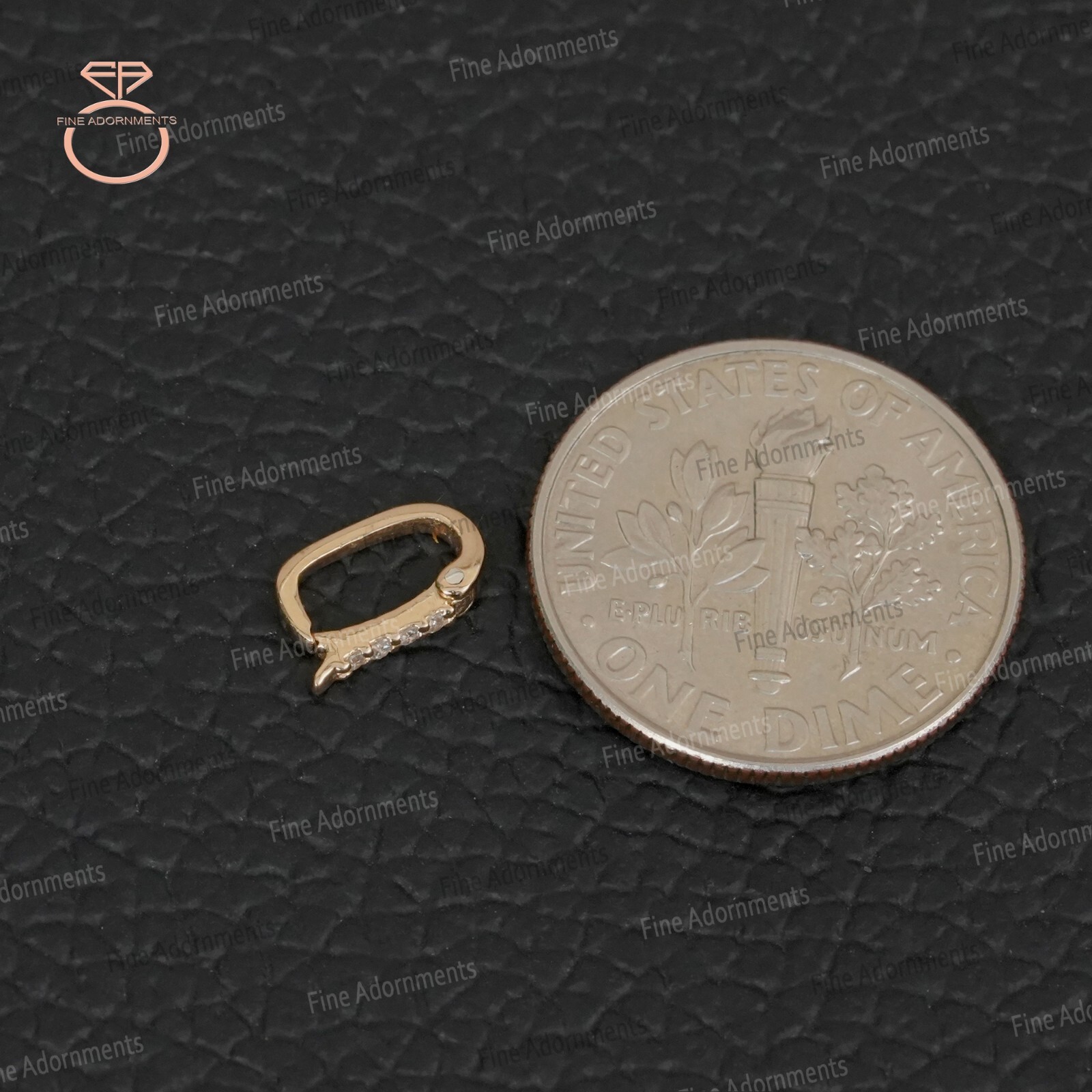 Natural Pave Diamond Solid 14K Yellow Gold Clasp Finding Handmade Charm Jewelry