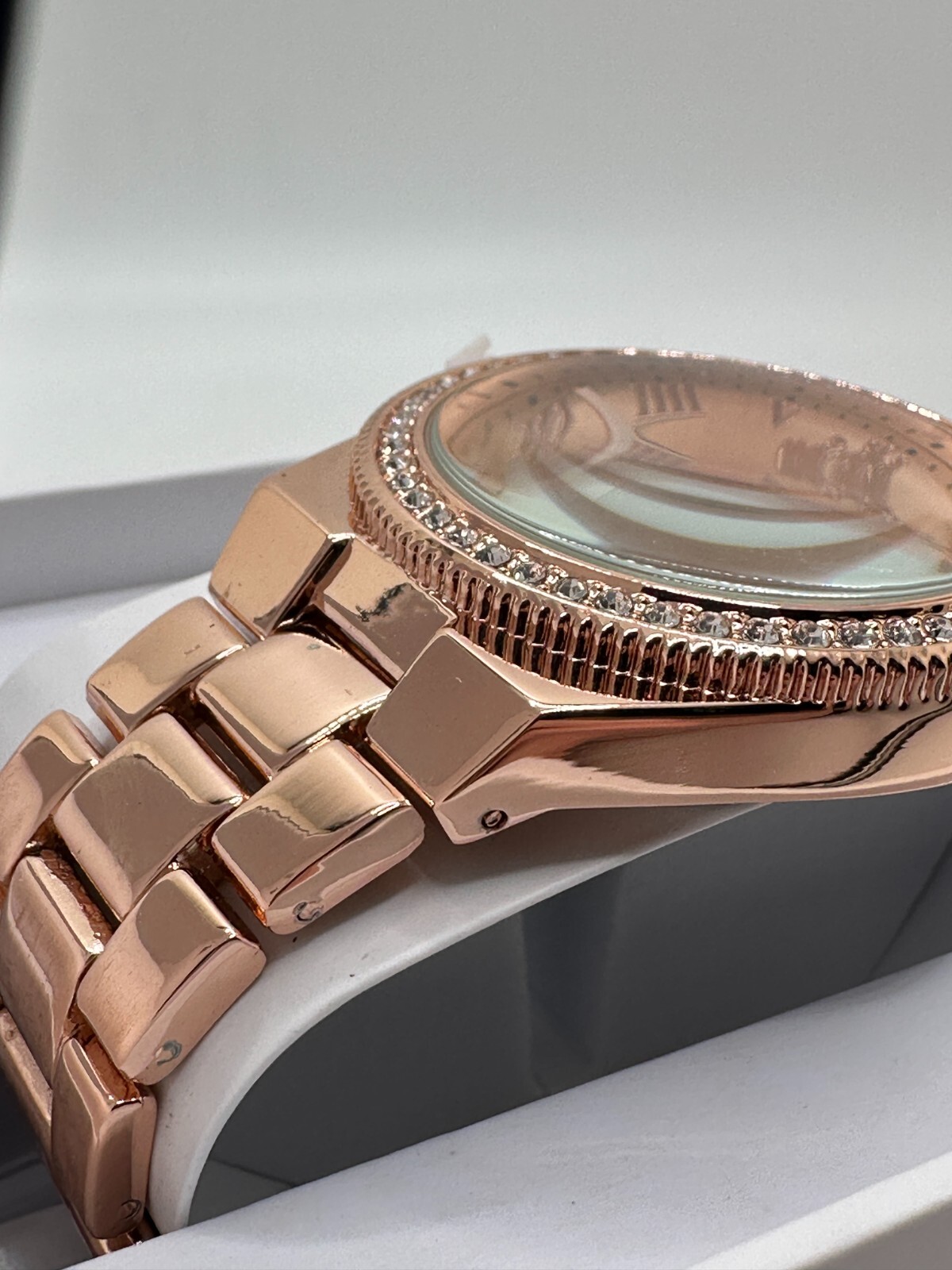 U.S. Polo Assn. Womens Rose Gold Tone Analog Display Round Wristwatch