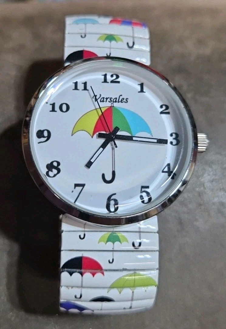 Varsales Rainbow Umbrella Theme Quartz Women’s Watch Oversize Dial – New Battery