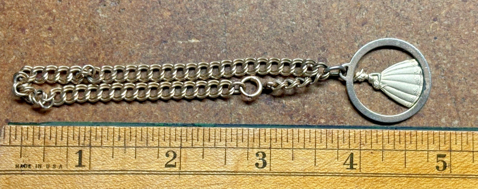 Vtg A & Z 8.26g 12k gold filled 8″ CHARM BRACELET Chain Link BRIDESMAID Wedding
