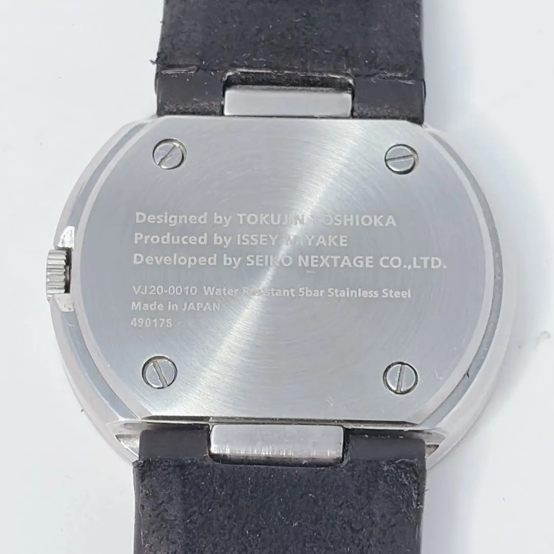 ISSEY MIYAKE TO VJ20-0010 Tokujin Yoshioka Silver Black Quartz Watch Box Papers