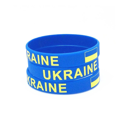 Ukraine Ukrainian Silicone Wrist Band Bracelet Wristband BLUE