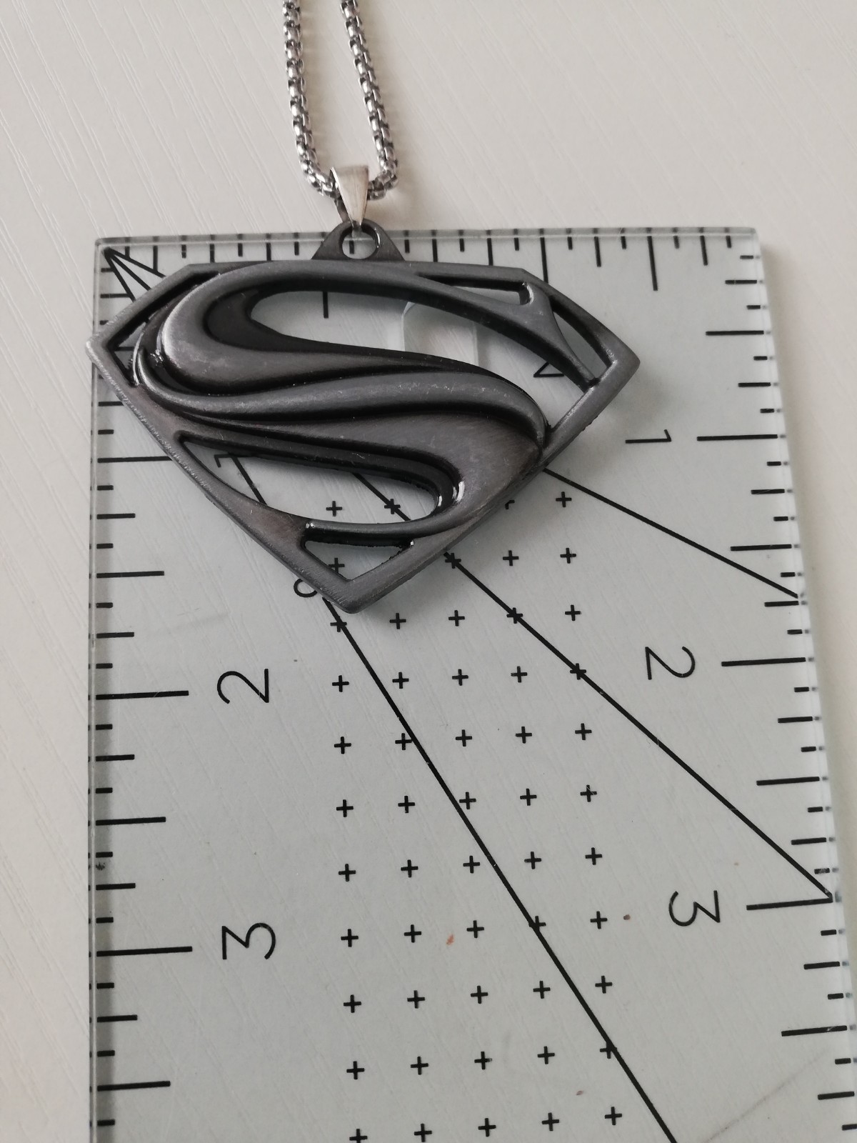 Superhero Superman Pendant 316L Stainless Steel Box Chain New.